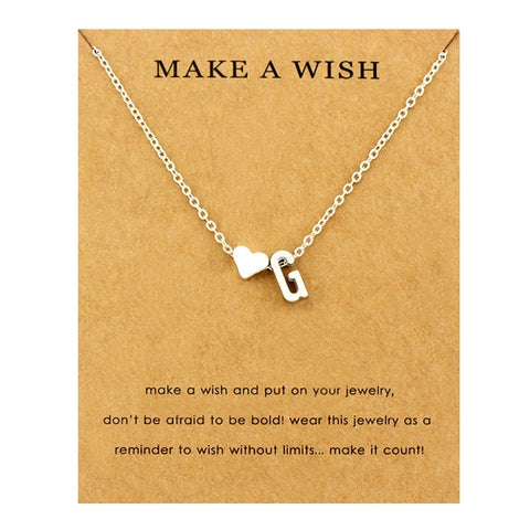 Image of Initial & Heart Choker Necklace - Rosecolor