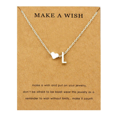 Image of Initial & Heart Choker Necklace - Rosecolor