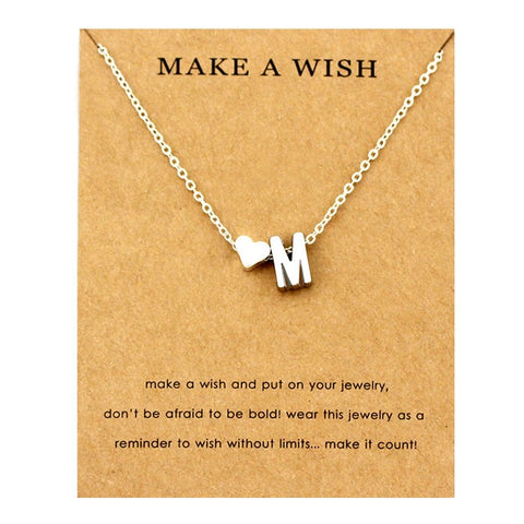 Image of Initial & Heart Choker Necklace - Rosecolor