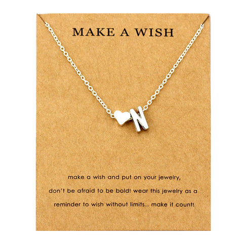 Image of Initial & Heart Choker Necklace - Rosecolor