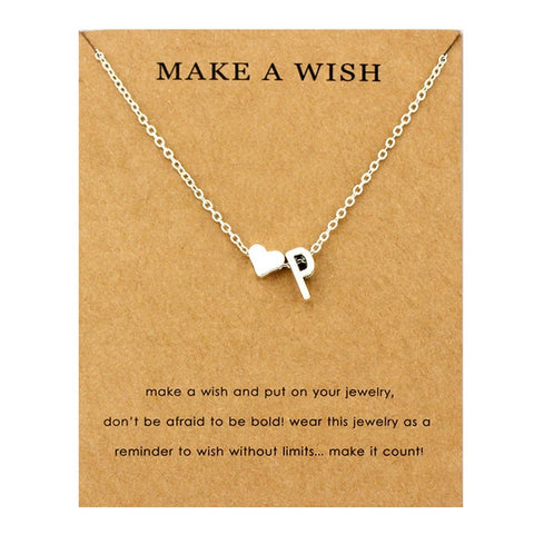 Image of Initial & Heart Choker Necklace - Rosecolor