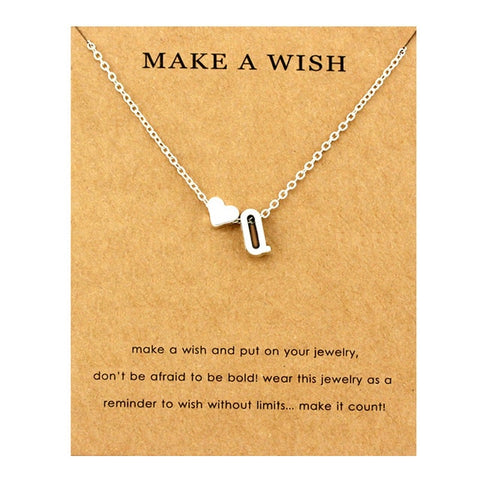 Image of Initial & Heart Choker Necklace - Rosecolor