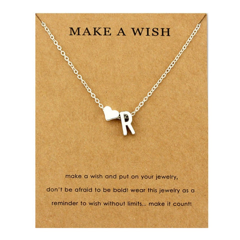 Image of Initial & Heart Choker Necklace - Rosecolor