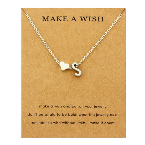 Image of Initial & Heart Choker Necklace - Rosecolor