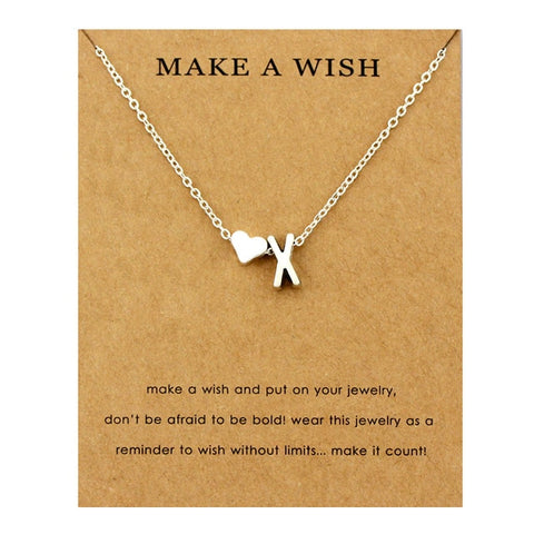 Image of Initial & Heart Choker Necklace - Rosecolor