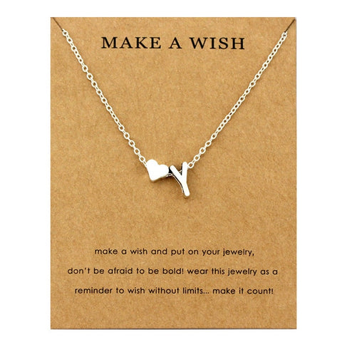 Image of Initial & Heart Choker Necklace - Rosecolor