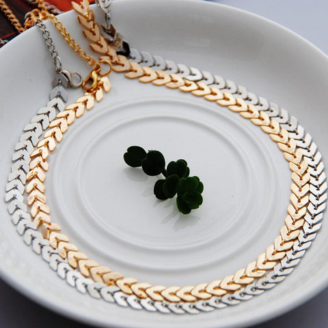 Image of Two Layer Multi Arrow Choker Necklace - Rosecolor