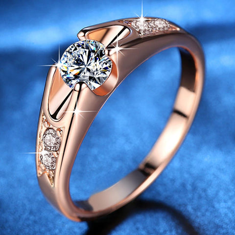 Image of Rose Gold Cubic Zirconia Ring - Rosecolor