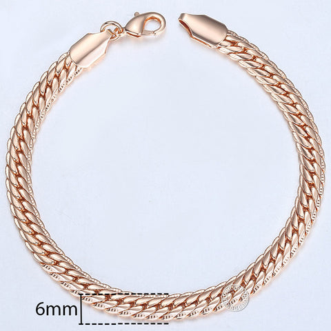 Image of 20cm Gold Plated Bracelet - Rosecolor