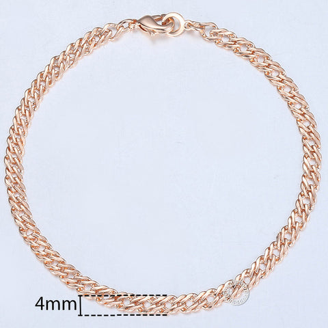 Image of 20cm Gold Plated Bracelet - Rosecolor