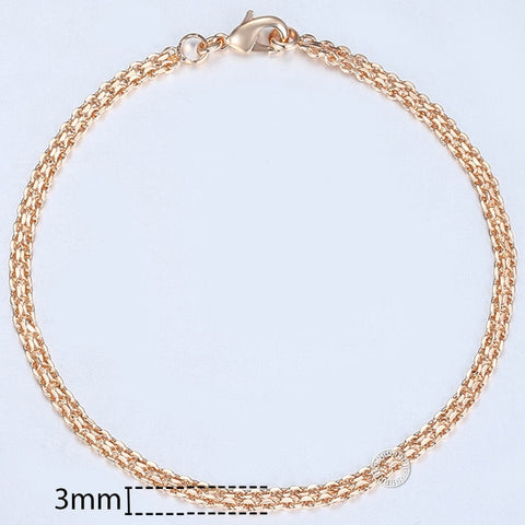 Image of 20cm Gold Plated Bracelet - Rosecolor