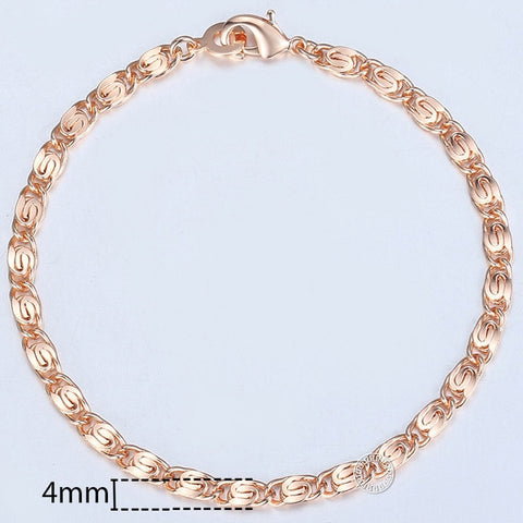 Image of 20cm Gold Plated Bracelet - Rosecolor
