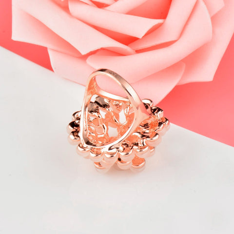 Image of Rose Opal Stone Flower Ring - Rosecolor