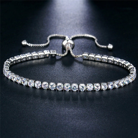 Image of Tennis Adjustable Bracelet For Women - Rosecolor