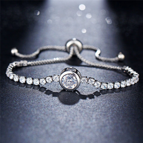 Image of Tennis Adjustable Bracelet For Women - Rosecolor