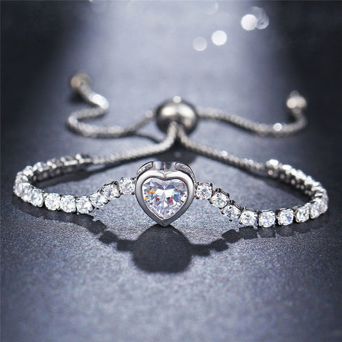 Image of Tennis Adjustable Bracelet For Women - Rosecolor