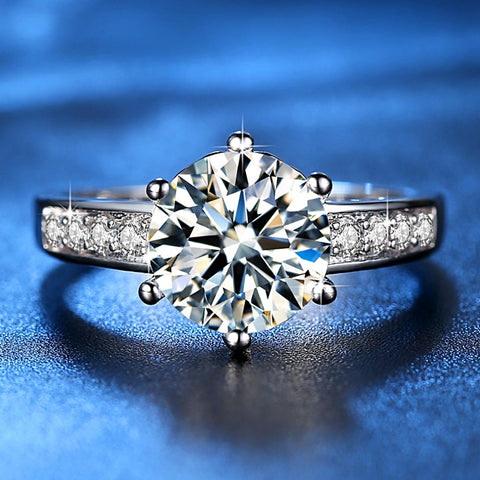 Image of Elegant Cubic Zirconia Wedding Ring - Rosecolor