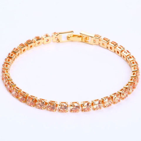 Image of Luxury 4mm Cubic Zirconia Tennis Bracelet - Rosecolor