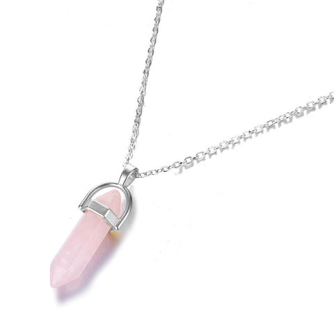 Image of Quartz Pendant Necklace - Rosecolor