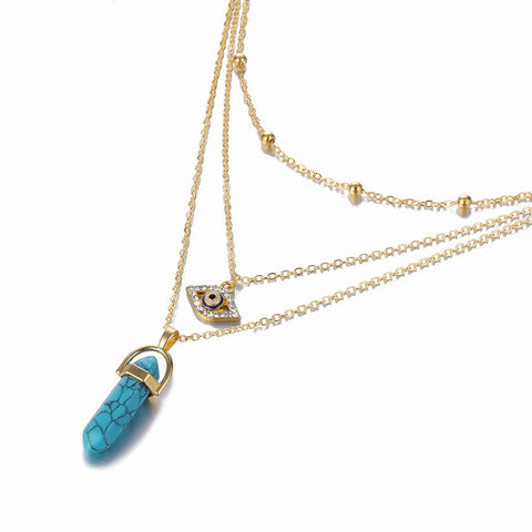 Image of Quartz Pendant Necklace - Rosecolor