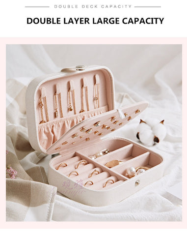 Image of Rose Colors Boutique Portable Leather Jewelry Box - Rosecolor