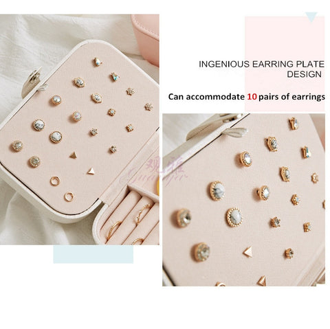 Image of Rose Colors Boutique Portable Leather Jewelry Box - Rosecolor