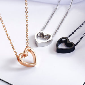 Simple Heart Necklace - Rosecolor