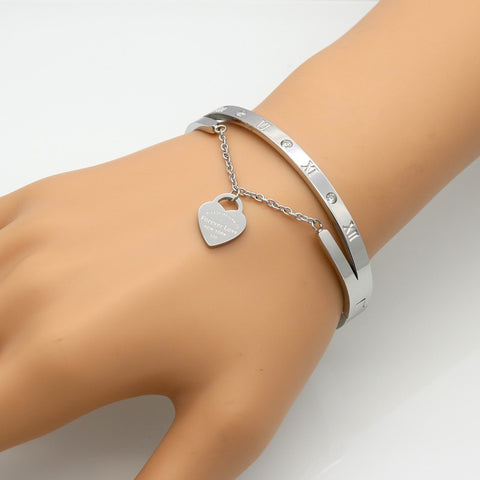 Image of Roman Number Charm Bracelet - Rosecolor