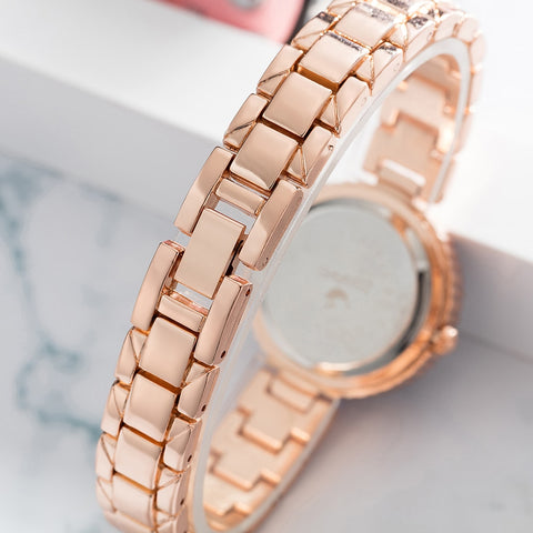 Image of Luxury Blue Face Diamond  Watch - Rosecolor