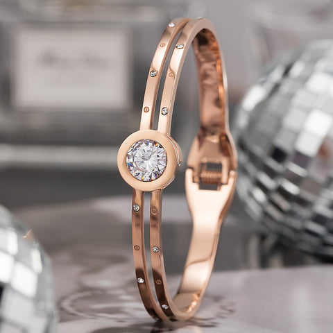 Image of Luxury Blue Face Diamond  Watch - Rosecolor