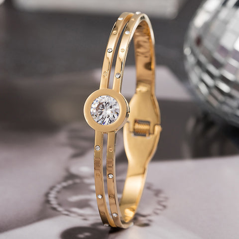 Image of Luxury Blue Face Diamond  Watch - Rosecolor