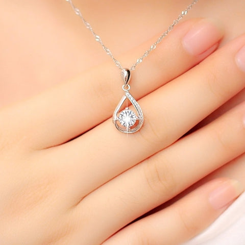Image of European Sterling Silver Necklace - Rosecolor