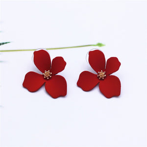 Red Flower Earrings