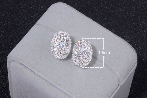 Image of Elegant Cubic Zircon Stone Stud Earrings - Rosecolor
