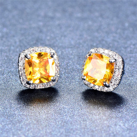 Image of Rainbow Zirconia Stone Earrings - Rosecolor