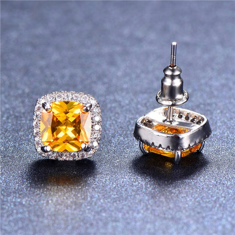 Image of Rainbow Zirconia Stone Earrings - Rosecolor