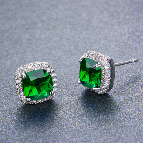 Image of Rainbow Zirconia Stone Earrings - Rosecolor