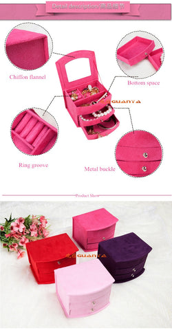 Image of Rose Colors Boutique Multi-Functional Velvet Jewelry Box - Rosecolor