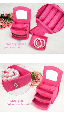 Image of Rose Colors Boutique Multi-Functional Velvet Jewelry Box - Rosecolor