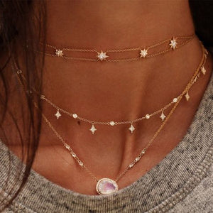 Moonstone Chain Necklace - Rosecolor