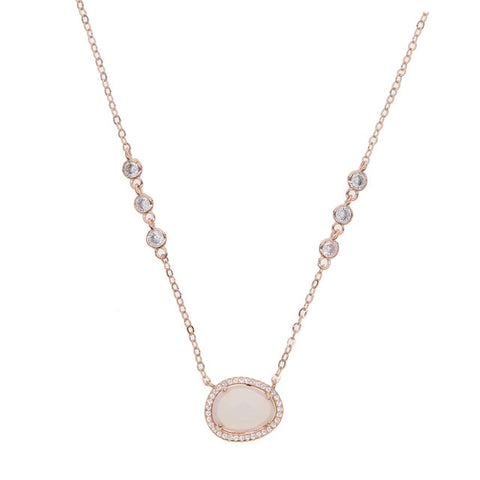 Image of Moonstone Chain Necklace - Rosecolor