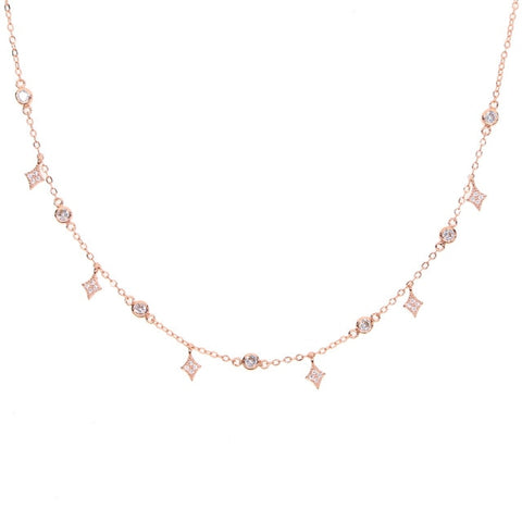 Image of Moonstone Chain Necklace - Rosecolor