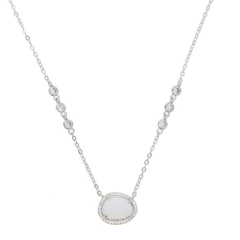 Image of Moonstone Chain Necklace - Rosecolor