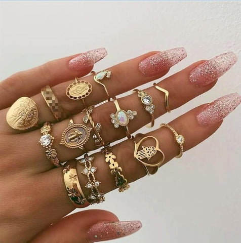 Image of Gold Ring Set - Rosecolor