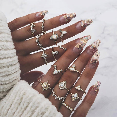 Image of Gold Ring Set - Rosecolor