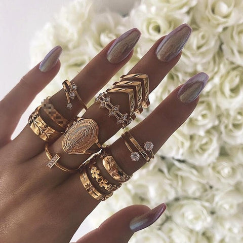 Image of Gold Ring Set - Rosecolor