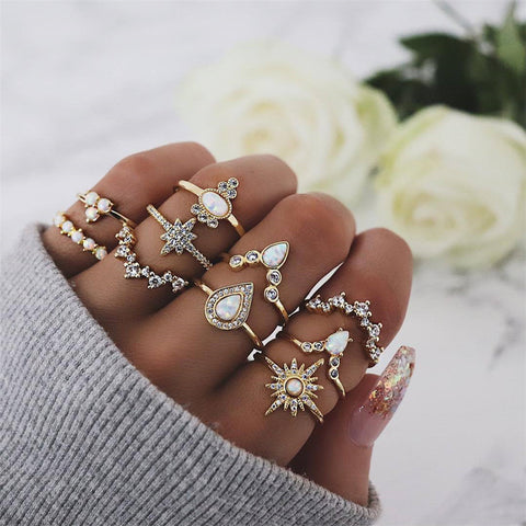 Image of Gold Ring Set - Rosecolor