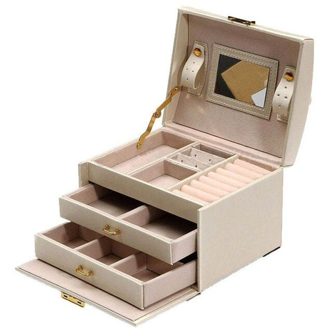 Image of Large Armoire Jewelry Chest with Clasp - Rosecolor
