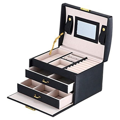 Image of Large Armoire Jewelry Chest with Clasp - Rosecolor