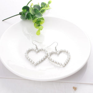 Pearl Heart Earrings - Rosecolor